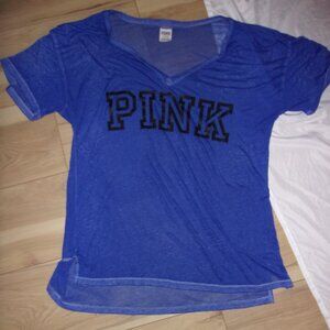 PINK Victoria's Secret Blue Short Sleeve Tee